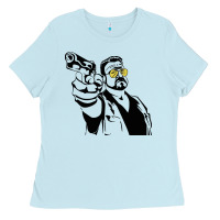 Baby Blue big lebowski Ladies Tee - SnappyArt