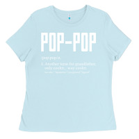 Baby Blue Pop Pop Gifts Grandpa Fathers Day Pop-Pop Ladies Tee - SnappyArt