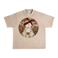 French Oak Christmas Charolais Calf Baby Cow Urban Heavy Tee - RanaPortraitStore