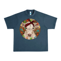 Midnight Navy Christmas Charolais Calf Baby Cow Urban Heavy Tee - RanaPortraitStore