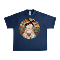 Navy Christmas Charolais Calf Baby Cow Urban Heavy Tee - RanaPortraitStore