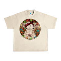 Sandshell Christmas Charolais Calf Baby Cow Urban Heavy Tee - RanaPortraitStore