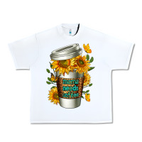 White Mama Needs Coffee Cup Urban Heavy Tee - FaDigitalArtStudio