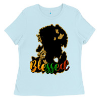 Baby Blue Blessed black history Ladies Tee - HowdyJamesFarm