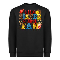 Black little sister biggest fan softball Heavyweight Sweatshirt - AdoDesignShop