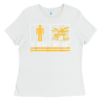 White mens my dad is a drummer your dad not drum player father's day t shirt Ladies Tee - SnappyArt