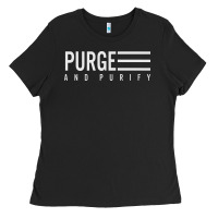 Black Purge And Purify Graphic Ladies Tee - SnappyArt