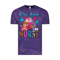 Cloud Purple One Loved Nurse Valentines Day Frappe Coffee Vintage Tee - FaDigitalArtStudio
