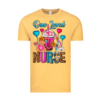 Vintage Mustard One Loved Nurse Valentines Day Frappe Coffee Vintage Tee - FaDigitalArtStudio