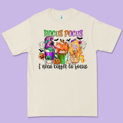 Hocus Pocus I Need Coffee To Focus Premium Tee Designed By Cowgirlartshop