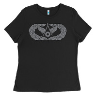 Black Air Force Civil Engineer Badge Ladies Tee - SnappyArt