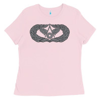 Bubblegum Pink Air Force Civil Engineer Badge Ladies Tee - SnappyArt