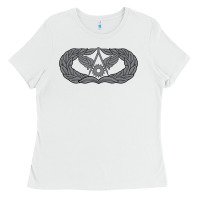 White Air Force Civil Engineer Badge Ladies Tee - SnappyArt