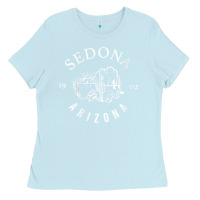 Baby Blue womens sedona arizona t shirt sedona az vintage arizona vacation v nec Ladies Tee - SnappyArt