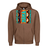 Chestnut aztec leopard glitter Zipper Hoodie - AdoDesignShop