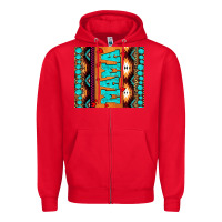Red aztec leopard glitter Zipper Hoodie - AdoDesignShop