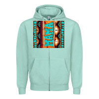 Seafoam aztec leopard glitter Zipper Hoodie - AdoDesignShop