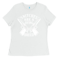 White Snitches Are A Dying Breed Motorcycle Biker Gun Ladies Tee - SnappyArt