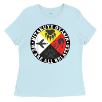 Baby Blue native american medicine wheel, mitakuye oyasin t shirt Ladies Tee - SnappyArt