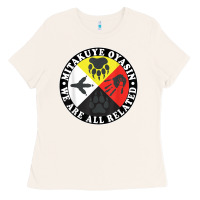 Bone native american medicine wheel, mitakuye oyasin t shirt Ladies Tee - SnappyArt