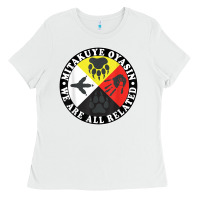White native american medicine wheel, mitakuye oyasin t shirt Ladies Tee - SnappyArt