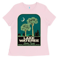 Bubblegum Pink Trending Lake Wateree State Park Sc Vintage Travel Ladies Tee - SnappyArt