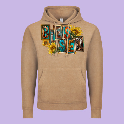Western Blessed Vintage Hoodie Designed By Fadigitalartstudio