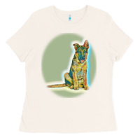 Bone German Shepherd isolated on whot. Ladies Tee - SnappyArt