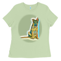 Matcha German Shepherd isolated on whot. Ladies Tee - SnappyArt