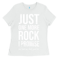 White Rockhounds gear gift Just one more rock funny rockhounding Ladies Tee - SnappyArt
