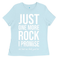Baby Blue Rockhounds gear gift Just one more rock funny rockhounding Ladies Tee - SnappyArt