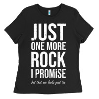 Black Rockhounds gear gift Just one more rock funny rockhounding Ladies Tee - SnappyArt