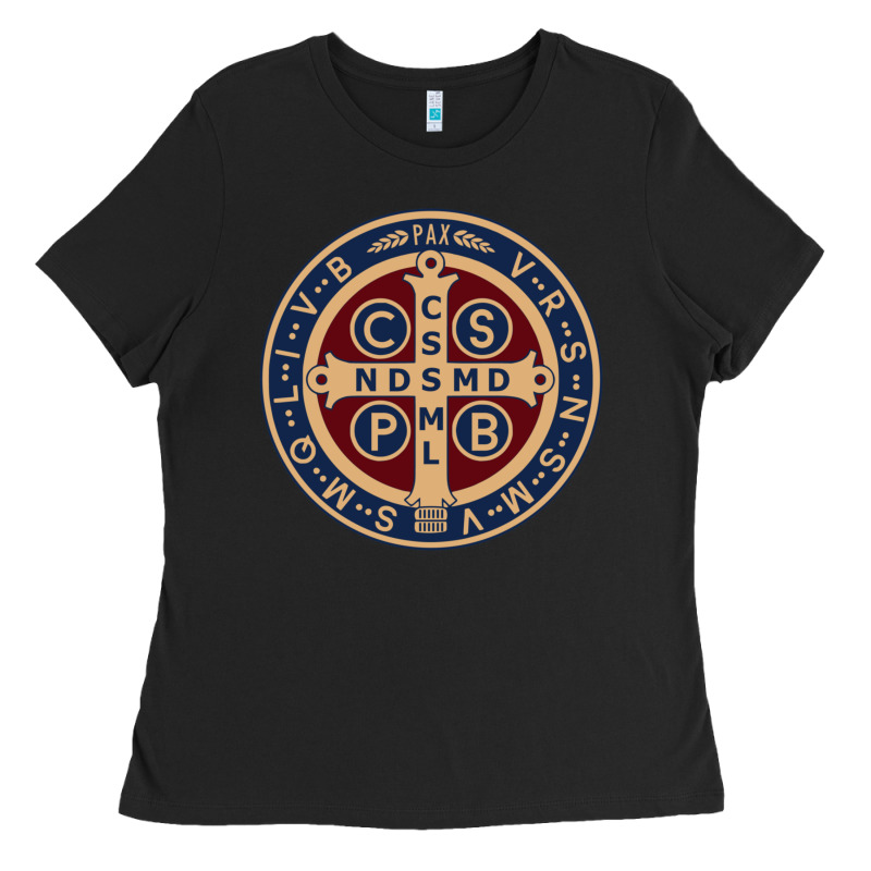 Saint Benedict Medal 1 Ladies Tee by SnappyArt | Teevron