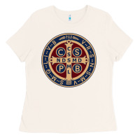 Bone Saint Benedict Medal 1 Ladies Tee - SnappyArt