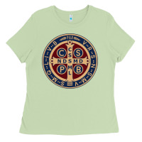 Matcha Saint Benedict Medal 1 Ladies Tee - SnappyArt