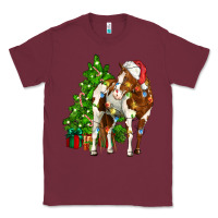 Burgundy american paint horse christmas tree Classic Tee - CowGirlArtShop