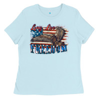 Baby Blue Long live freedom 4th of july Ladies Tee - CowGirlArtShop