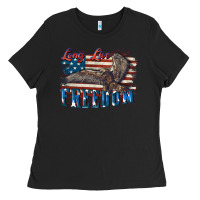 Black Long live freedom 4th of july Ladies Tee - CowGirlArtShop