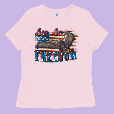 Long Live Freedom 4th Of July Ladies Tee Designed By Cowgirlartshop