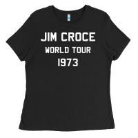 Black Jim Croce World Tour 1973 Ladies Tee - SnappyArt