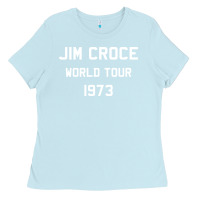 Baby Blue Jim Croce World Tour 1973 Ladies Tee - SnappyArt