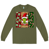 Army Green green christmas gnome Long Sleeve Tee - FaDigitalArtStudio