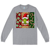 Heather Grey green christmas gnome Long Sleeve Tee - FaDigitalArtStudio