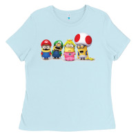 Baby Blue Super Minion Bros Ladies Tee - FloraArt