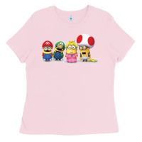 Bubblegum Pink Super Minion Bros Ladies Tee - FloraArt