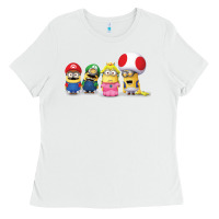 White Super Minion Bros Ladies Tee - FloraArt