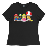 Black Super Minion Bros Ladies Tee - FloraArt