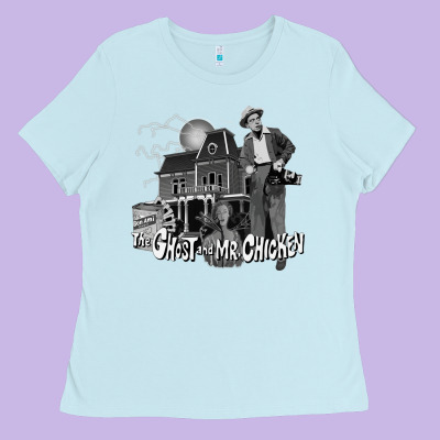 The Ghost And Mr Chicken Green Ladies Tee Designed By Floraart