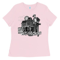 Bubblegum Pink the ghost and mr chicken green Ladies Tee - FloraArt