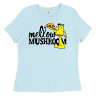 Baby Blue mellow mushroom restaurant Ladies Tee - FloraArt